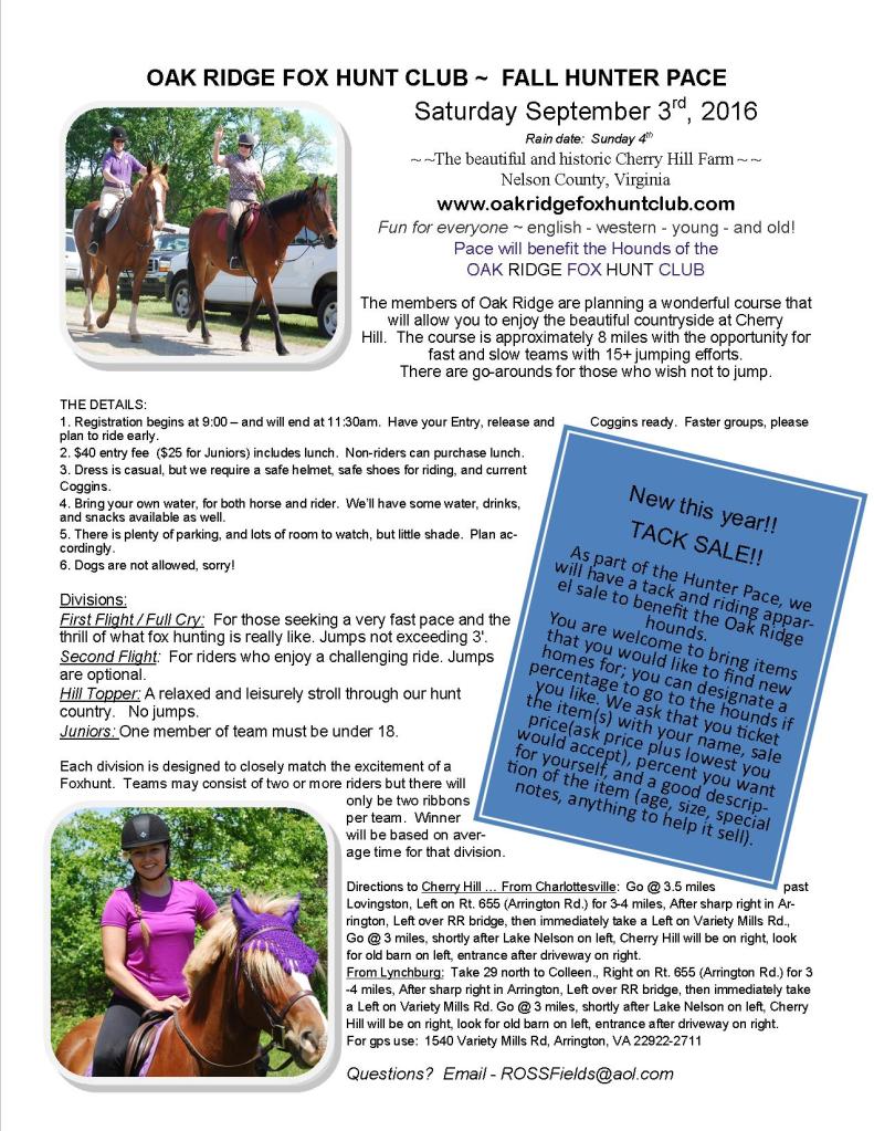 2016 fall hunter pace fall cherry hill 2